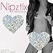 Neva Nude Unicorn Tears White Sequin I Heart U Nipztix Pasties Nipple Covers for Festivals, Raves, Parties, Lingerie and More, Medical Grade Adhesive, Waterproof and Sweatproof, Made in USA