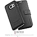Amovo Case for Galaxy S7 Edge [2 in1] [Detachable Wallet Folio] [2 in 1] [Premium Vegan Leather] S7 Edge Wallet Case with Leather Strap Gift Box Package (Black)