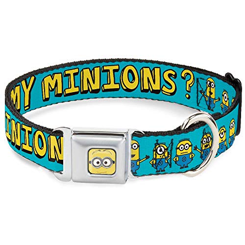 Dog Collar Seatbelt Buckle 6 Minions Standing Where are My Minions Turquoise 13…