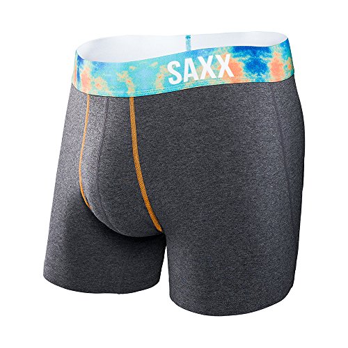Saxx Mens Fiesta Lifestyle Boxers Underwear Medium Heather Marble