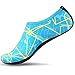 JustOneStyle NBERA Barefoot Flexible Water Skin Shoes Aqua Socks for Beach Swim Surf Yoga Exercise (6.XL (US W:8~9 M:7~8), Yellow Blue)