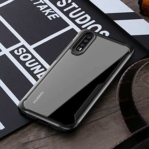 MOZEEDA Huawei P20 Hülle, klar, kratzfest, harte PC-Rückseite, Schutzhülle, schlanke Stoßdämpfung TPU, Stoßfänger, weiche Handyhülle für Huawei P20 (Schwarz)