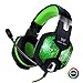 Stereo Gaming Headset with Mic for PC PS4 Xbox One Nintendo Switch,Lightweight Over Ear Headphones 3.5mm Jack for Laptop Mac,USB RGB LED Light & Noise Cancelling Mic Mute & Volume Control - Green