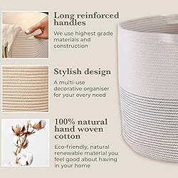 GooBloo Large Cotton Rope Woven Storage Basket