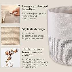 GooBloo Large Cotton Rope Woven Storage Basket