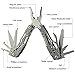 Touchshop 12-in-1 Multi Tool Pliers Portable Outdoor Folding Pocket Multitool with Nylon Sheath, Knife, Pliers, Screwdriver and More, Stainless Steel