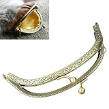Housweety 3PCs Metal Purse Bag Frame Kiss Clasp Lock Bronze Tone 12.5m x7cm B31698