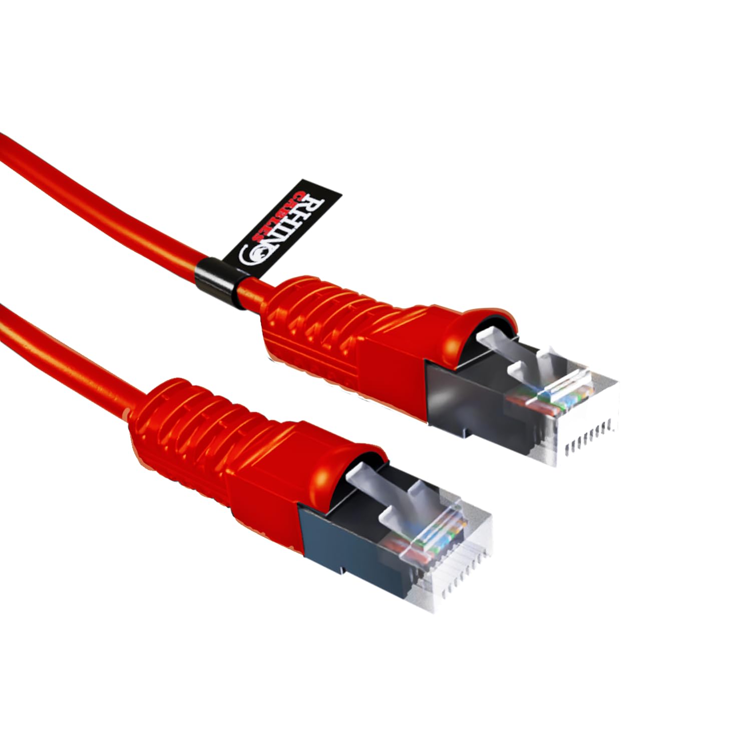 rhinocables Cat5e Outdoor-Ready FTP Cable – Snagless Copper RJ45 Shielded Lead with LSZH Jacket | Robust 350MHz Throughput for Home, Office & Server Networks (Red, 10m)