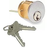 Pacific Doorware Detex Cylinder for ECL230 ECL600 - Mortise Keyed Rim Lock | Commercial door lock cylinder in aluminum silver finish for secure Detex ECL230 and ECL600 applications