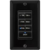 Maxxima 1875 Watt 7 Button Countdown Timer Switch, Max 60 Min Delay, Black | 1/2 HP, LED Indicator Lights, Wall Plate Included, Perfect for Bathroom Exhuast Fans, Indoor Automated Lighting