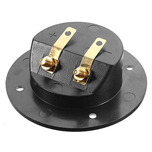 PIXNOR DIY Home Car Stereo 2-Way Speaker Box Terminal Binding Post Round Screw Cup Connector Subwoofer Plug (Black)