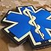 Glow Dark EMS EMT Medic Paramedic Star of Life Morale Tactical PVC 3D Hook&Loop Patch