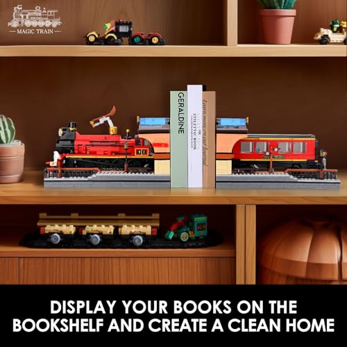 WALARLO 2in1 Harry Train & Bookshelf Building Set,Ideal Collectible and