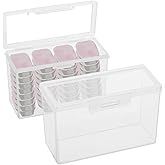 2 Pack Contact Lens Organizer Case, Total Hold 120-180 PCS, Portable Storage Box for Disposable Daily Contact Lenses, Clear Simple Contact Lens Dispenser, Travel Cosmetic Case for All Brand Daily Lens