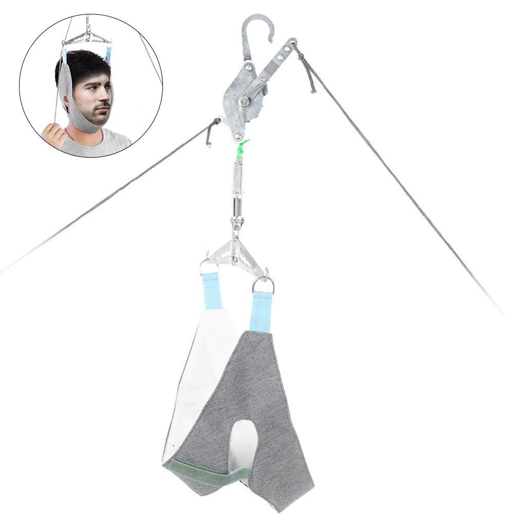 TMISHION Cervical Traction Device Fixation Adjustable Neck Brace Support Correction Stretcher Pain Relief