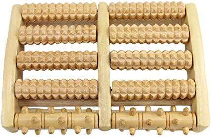 Yangmall Dual Foot Wooden Massager Roller (Large) - Relieve Plantar Fasciitis Foot Heel &amp; Arch Pain stress - Acupressure/ Reflexology Tool - Perfect Gift