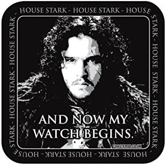 Coasteroo AND NOW MY WATCH BEGINS - Jon Snow Game of Thrones - FRIDGE MAGNET - 57mm x 57mm - Gloss Finish - TV/Television Themed Design