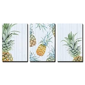 Retro Style Pineapples x3 Panels