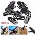 20Pcs Black Tarp Clip Set, Tarpaulin Clips And Clamps Tarp Clamps Large Tent Snaps Camping Awning Canopy Clamp Clips Tent Tighten For Outdoor Activities