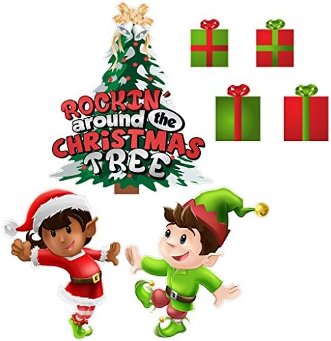 Rockin' Around the Christmas Tree - Christmas Lawn Display/Yard Card Set - 7 pcs total