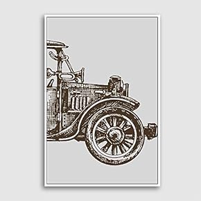 Framed Canvas Home Artwork Decoration Vehicle Canvas Wall Art for Living Room, Bedroom - 16x24 inches