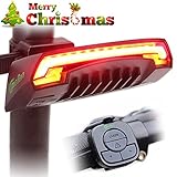 Meilan Smart Bike Tail Light X5 USB Rechargeable with Wireless Remote Turn signals Laser Beams for Moutain Bike,BMX Bike,Road Bicycle and Hybrid Bike 85 Lumens