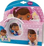 BBS GO ON - Vajilla infantil, 3 piezas, estampada Doctora Juguetes