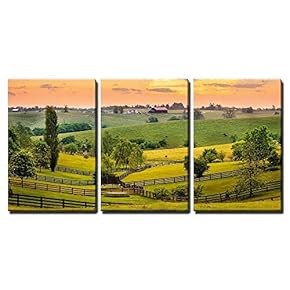 Evening Scene in Kentucky x3 Panels