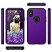 Compatible with iPhone X Case, iPhone Xs Case,SKYLMW [Heavy Duty] Three Layers Hybrid Rugged Shockproof Armor High Impact Defender Case Cover for Apple iPhone X 2017/XS 2018, Purple Black