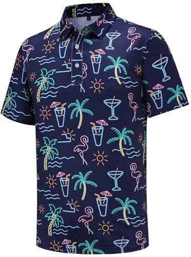 Men's Funny Golf Polo Shirts Short Sleeve Performance Moisture Wicking Quick Dry Golf Polo Neon Shirts for Men at Amazon