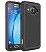 OEAGO Samsung Galaxy J3 6 (2016) Case, Galaxy J3 V J3V Case, Galaxy Sky Case, Galaxy Amp Prime Case, Galaxy Express Prime Case, Galaxy Sol Case, Shock-Absorption Dual Layer Defender Cover - Black