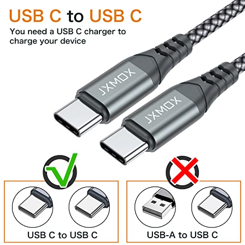 JXMOX USB C to USB C Cable 60W, (2 Pack 3.3ft) Type C Fast Charging Cord Charger Compatible with