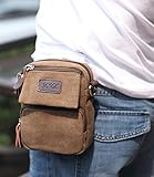 Chwinner Canvas Purse for Men Bag Phone Case,Vertical Small Crossbody Purse Cell Phone Bag Belt Pouch with Loop/Clip Waist Pouch for iPhone 8 Plus X 7 Plus LG G5 G6 Galaxy S8 Plus S6 Edge Plus-Brown