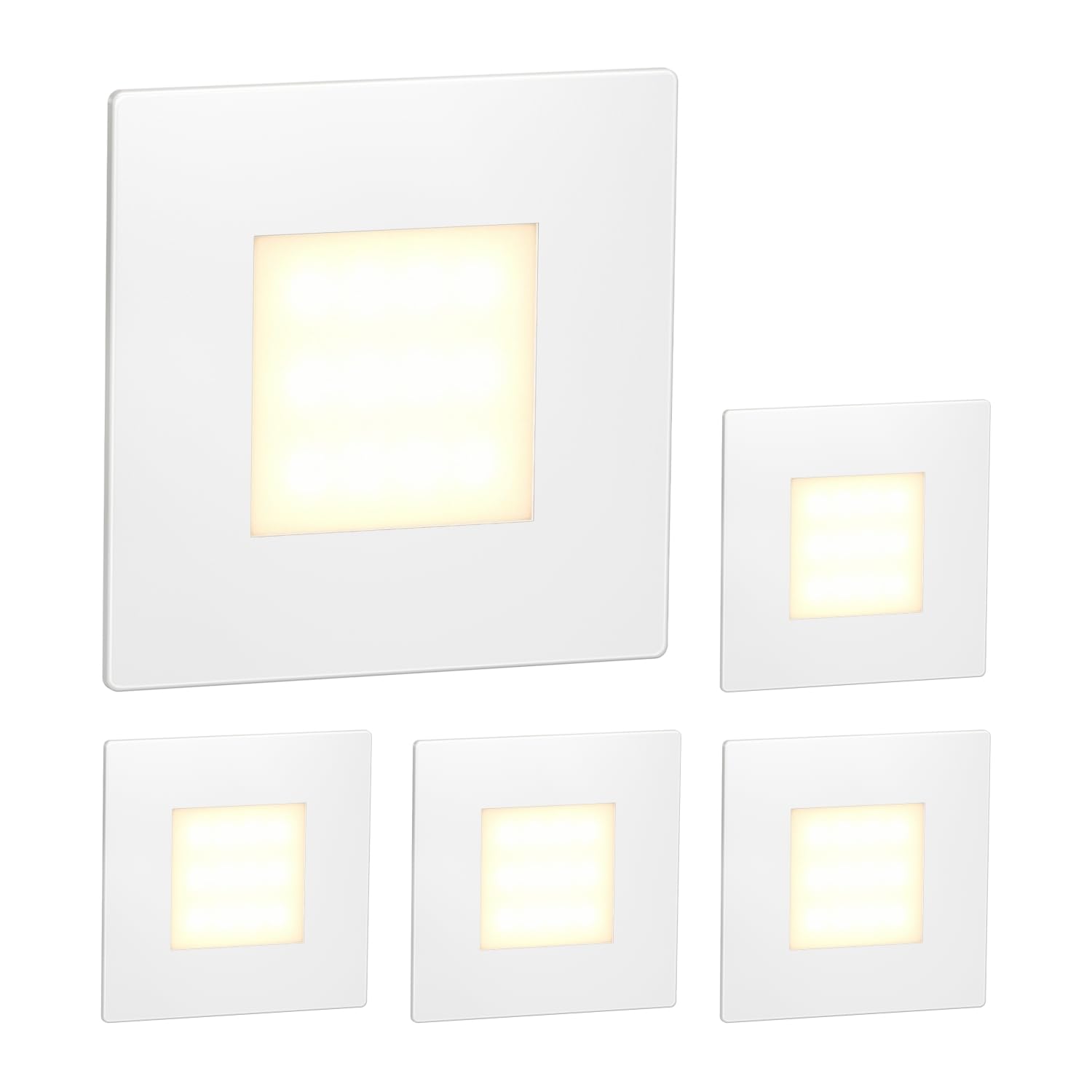 ledscom.de 5 LED Staircase Light/recessed wall Light FEX for Indoors and Outdoors, Angular, 85 x 85mm, Warm White — image 1