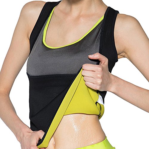 YC SUPPORT Sweat Sauna Vest For Women,Tank Top Workout Excercise Vest Hot Shapewear For Weight Loss,Waist Body Trainer Corset,No Zipper,Black