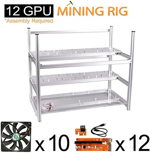 AAAwave Mining Case 12 GPU+FAN SCYTHE SY1225DB12H Stream 120DB 120mm Case Fan 1600 RPMTIC x 10 + PCI RISER X 12