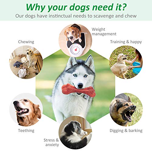 DOMIGLOW Dog Chew Toys - Puppy Teething Chew Toys Pet Dog Interactive Toys Perfect for Small/Medium Dogs (Red)