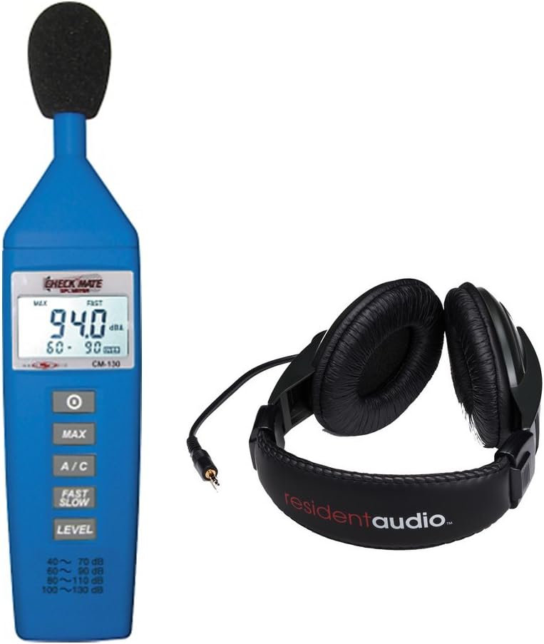 Galaxy Audio CM-130 CHECK MATE Battery Operated SPL Meter with R100 Stereo Headphones