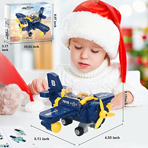 BRICK STORY Plane Building Set 249 Pieces Propeller Plane Building Toys