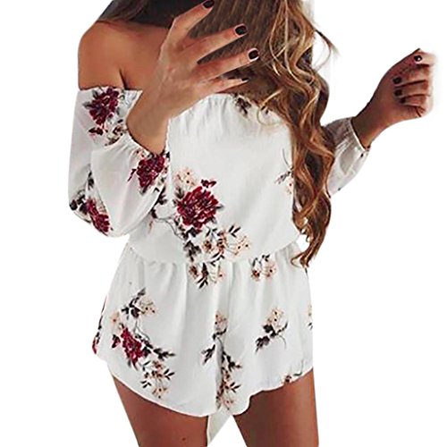 Boomboom Women Jumpsuits, Women Casual Summer Floral Jumpsuit Romper (XL, G)