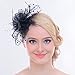 Fascinators Sinamay Hats for Women for Tea Party Kentucky Derby Wedding Cocktail Mesh Feathers Hair Clip Black