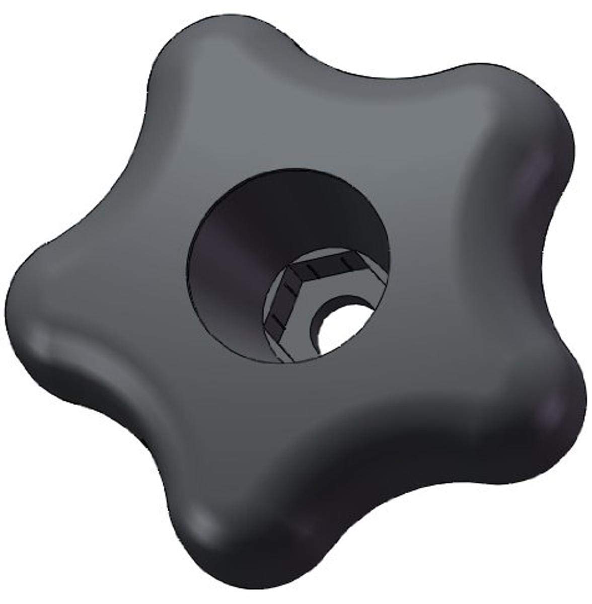 Innovative Components ANH2-HEX5SA- 2.25" Snap Lock Star Knob hex hole to accept 5/16" nuts and bolts, black pp (Pack of 10)