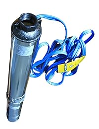 Hallmark Industries MA0459X 14A Bomba de pozo profundo, 3 "(3.3 Max), 3 4 HP, 230V   60Hz   1Ph, 14 etapas, 270 'Head Max, 13 GPM Max, 1" Npt, S.Shell CI Intake, Cable de 10 ', con válvula de retención, Acero inoxidable