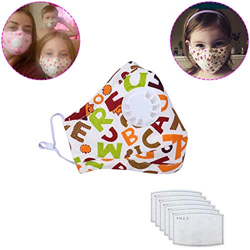 Doteonhome Dustproof Mouth Mask for Children,Cotton Activated Carbon N95 Mask with Valve