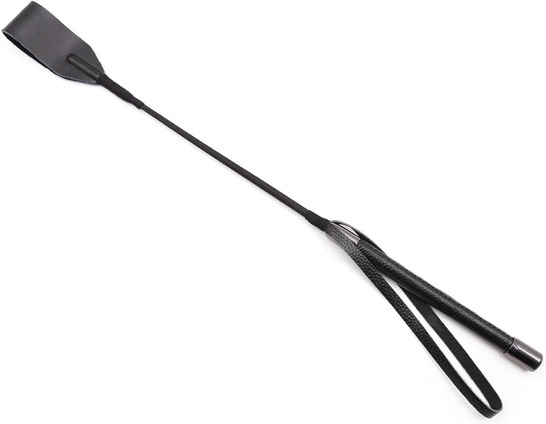 Hongtegele Horse Riding Crop Long Genuine Leather Jump Bat Whip