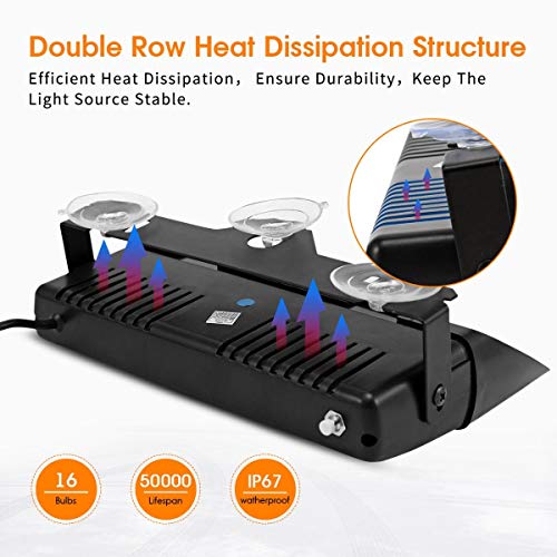 FOXCID LED Law Enforcement Emergency Hazard Warning Strobe Flashing Lights 16 LED High Intensity 18 Modes for Interior Roof Dash Windshield with Suction Cups (White & Amber)