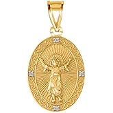 10k Yellow Gold Diamond Divine Child Divino Ni o Jes s Oval Medal Pendant