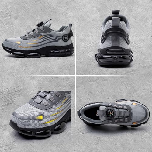 Gugifcto Safety Shoes Men Women Fashion Sneakers Non-slip Lightweight Breathable Comfortable Quick Release Safety Shoes with Steel Toe Cap 36-48 EU 36-48 EU