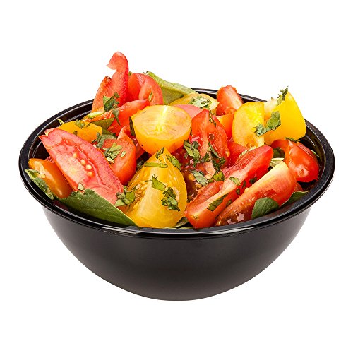 Restaurantware RWP0203B 200 Count PET Cold Salad Bowl, Small/7.4 oz, Black