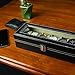 Watch Box 6 Black Mens Womens Leather Display Glass Top Jewelry Case Organizer by Satellas